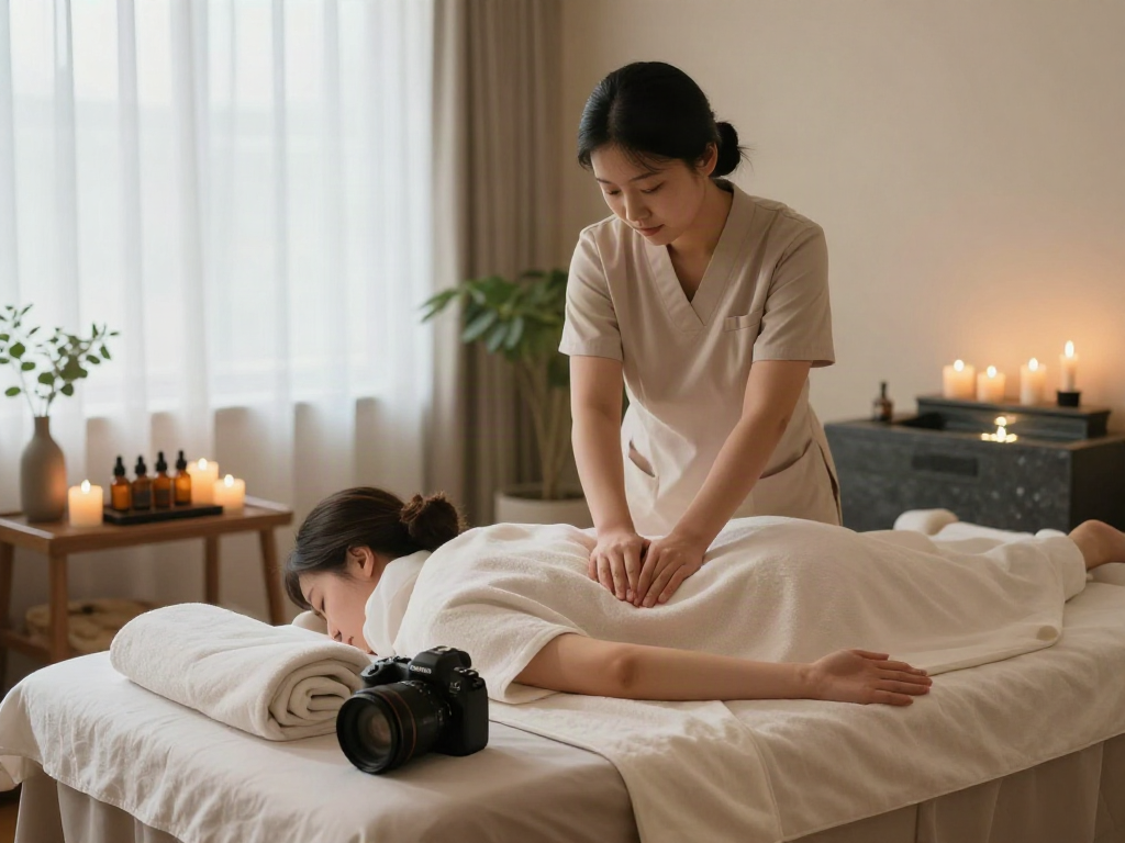 Experience 화곡동출장마사지 with a serene massage therapy scene in a relaxing spa setting.