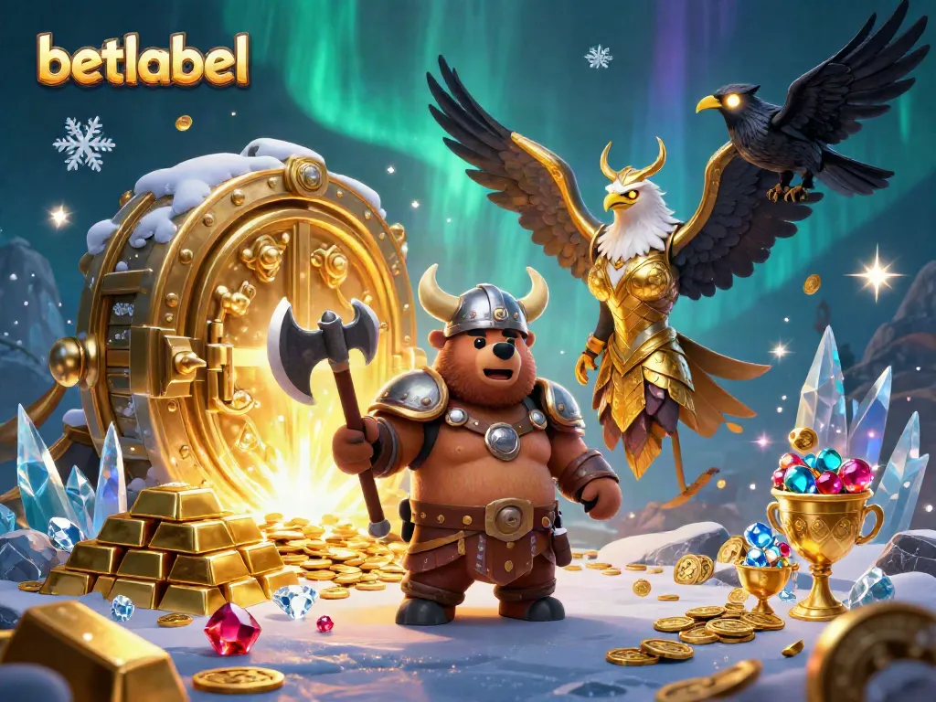 Engage and win with betlabel in this vibrant 3D casino-themed illustration.