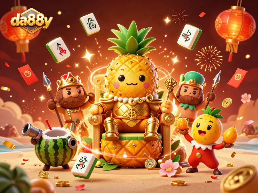 Experience the thrill of da88y as the golden pineapple king rules over casino games with vibrant elements.